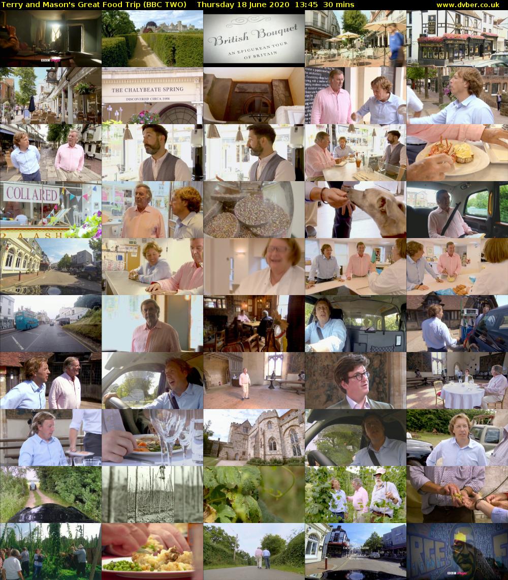 Terry and Mason's Great Food Trip (BBC TWO) Thursday 18 June 2020 13:45 - 14:15