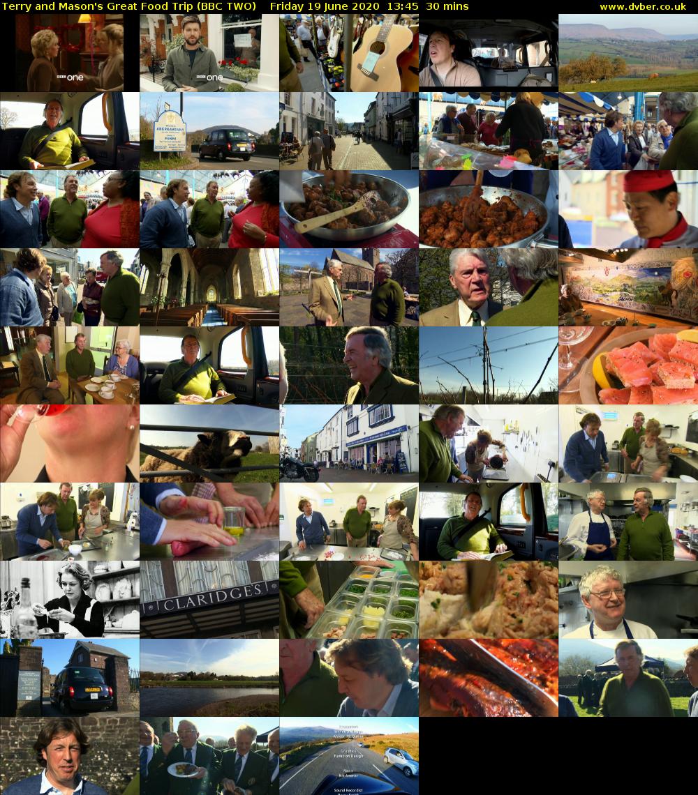 Terry and Mason's Great Food Trip (BBC TWO) Friday 19 June 2020 13:45 - 14:15