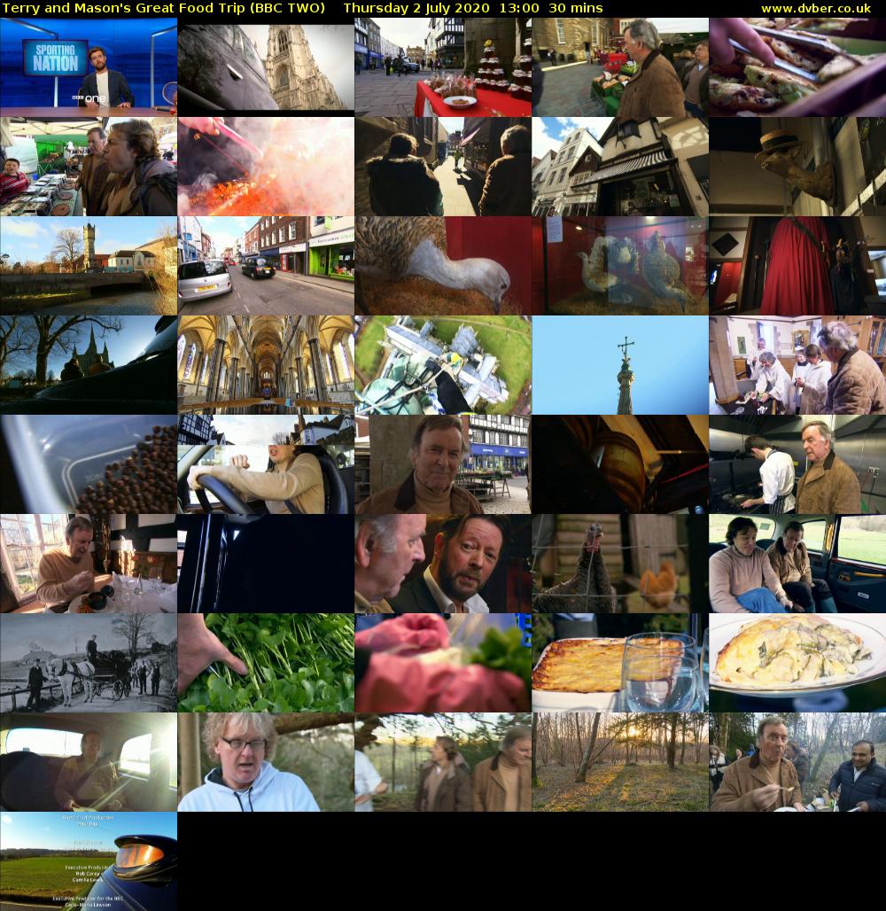 Terry and Mason's Great Food Trip (BBC TWO) Thursday 2 July 2020 13:00 - 13:30