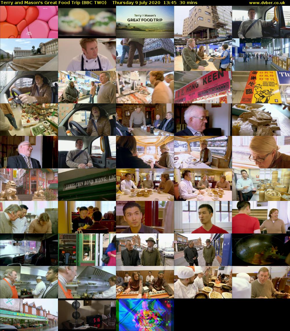 Terry and Mason's Great Food Trip (BBC TWO) Thursday 9 July 2020 13:45 - 14:15