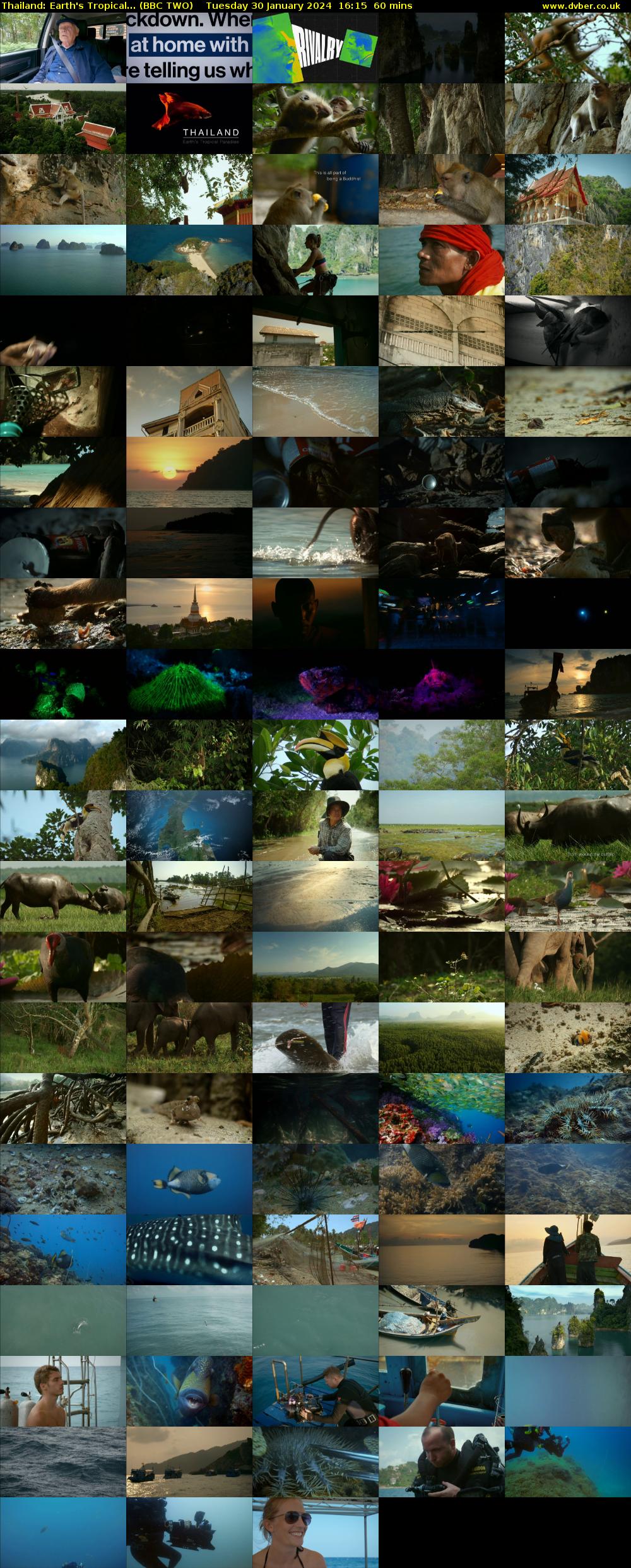 Thailand: Earth's Tropical... (BBC TWO) Tuesday 30 January 2024 16:15 - 17:15