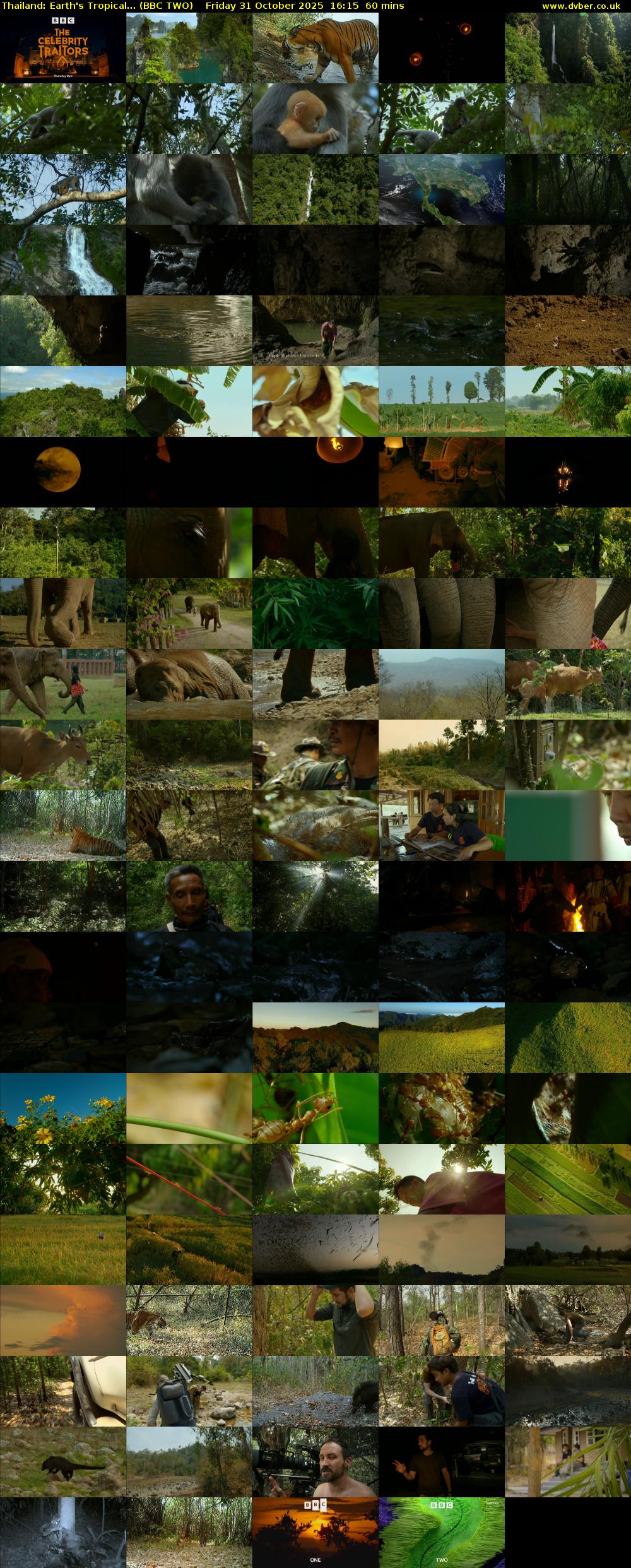 Thailand: Earth's Tropical... (BBC TWO) Friday 31 October 2025 16:15 - 17:15