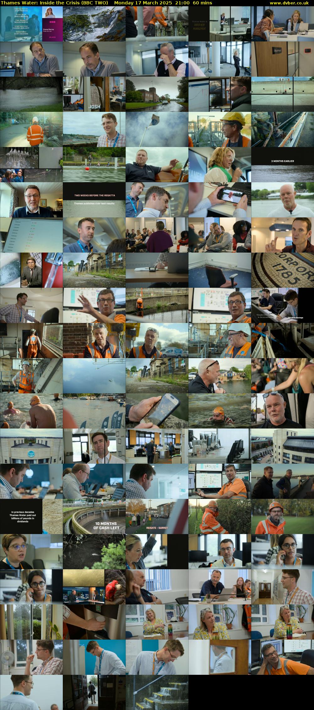 Thames Water: Inside the Crisis (BBC TWO) Monday 17 March 2025 21:00 - 22:00