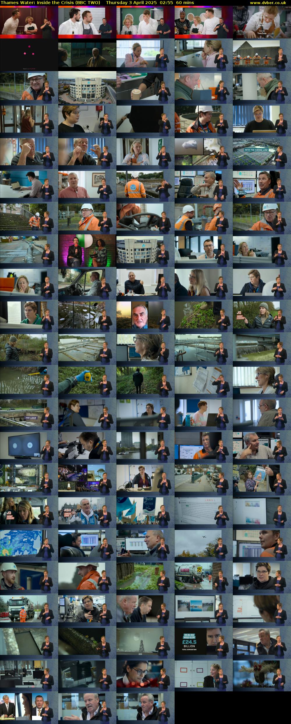 Thames Water: Inside the Crisis (BBC TWO) Thursday 3 April 2025 02:55 - 03:55