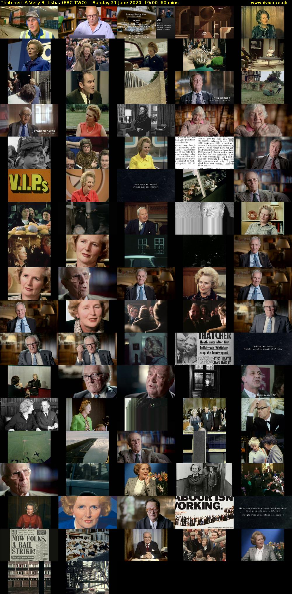 Thatcher: A Very British... (BBC TWO) Sunday 21 June 2020 19:00 - 20:00