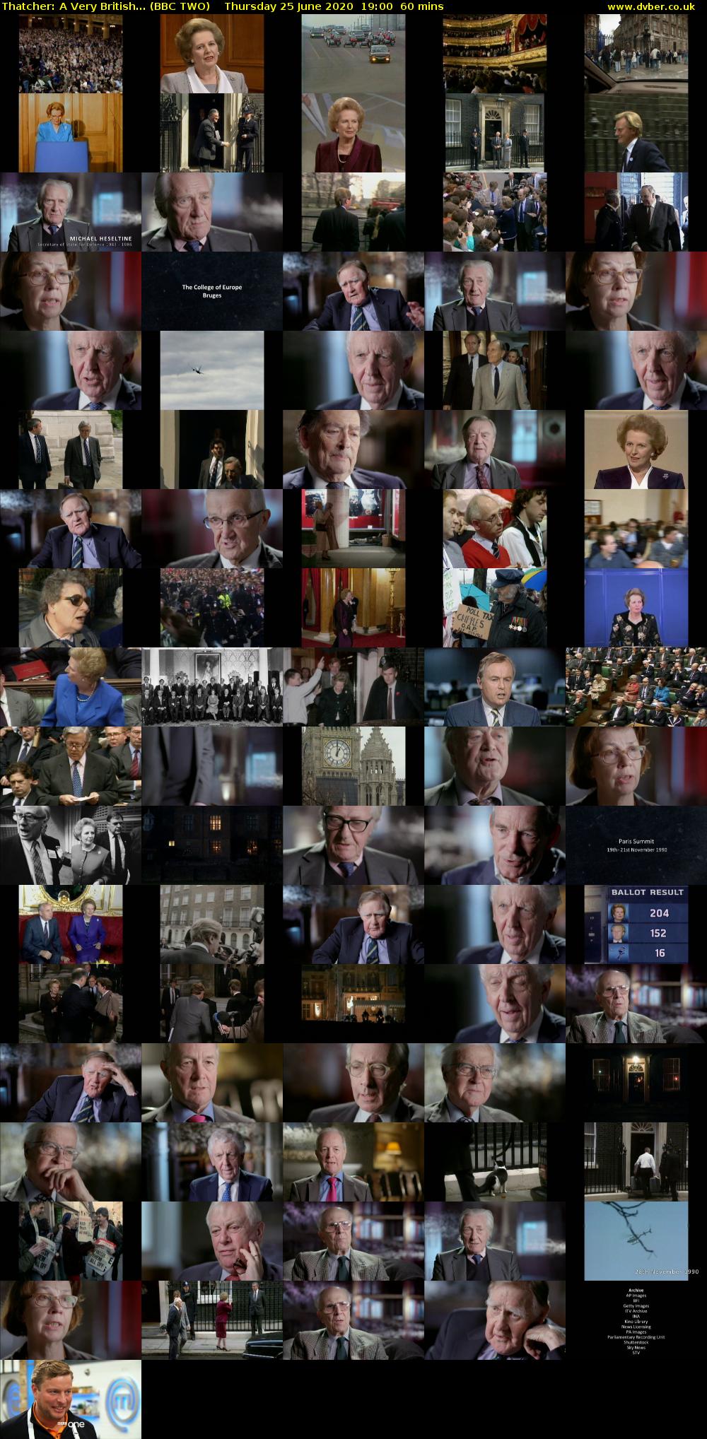 Thatcher: A Very British... (BBC TWO) Thursday 25 June 2020 19:00 - 20:00