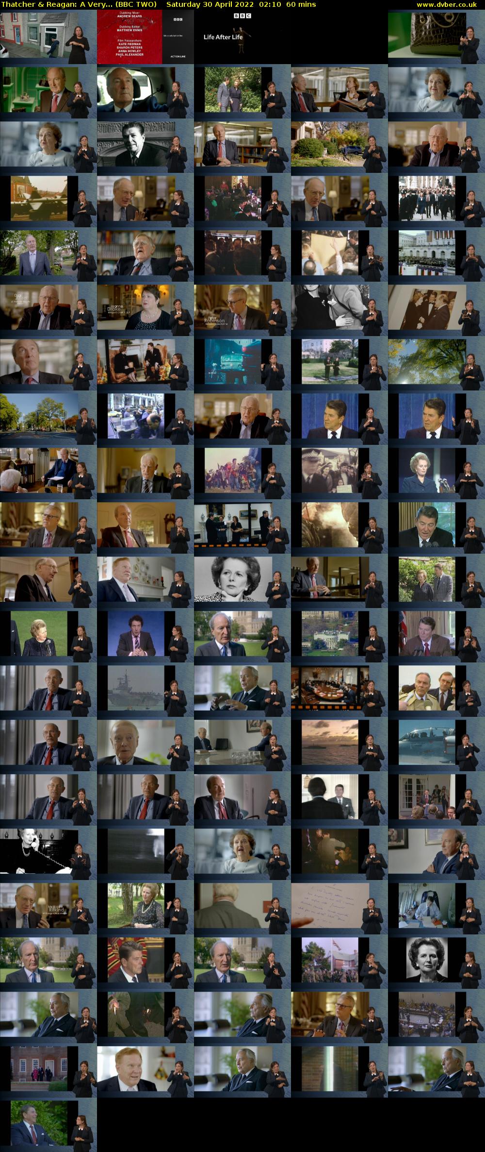 Thatcher & Reagan: A Very... (BBC TWO) Saturday 30 April 2022 02:10 - 03:10