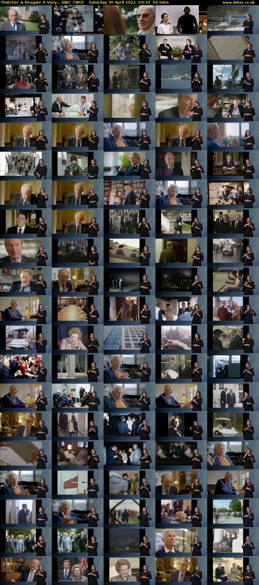 Thatcher & Reagan: A Very... (BBC TWO) Saturday 30 April 2022 03:10 - 04:10