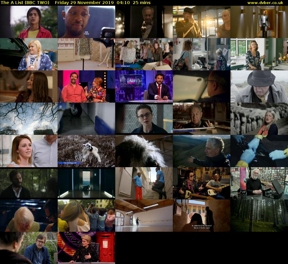 The A List (BBC TWO) Friday 29 November 2019 04:10 - 04:35