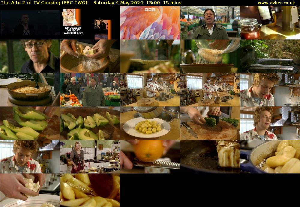 The A to Z of TV Cooking (BBC TWO) Saturday 4 May 2024 13:00 - 13:15
