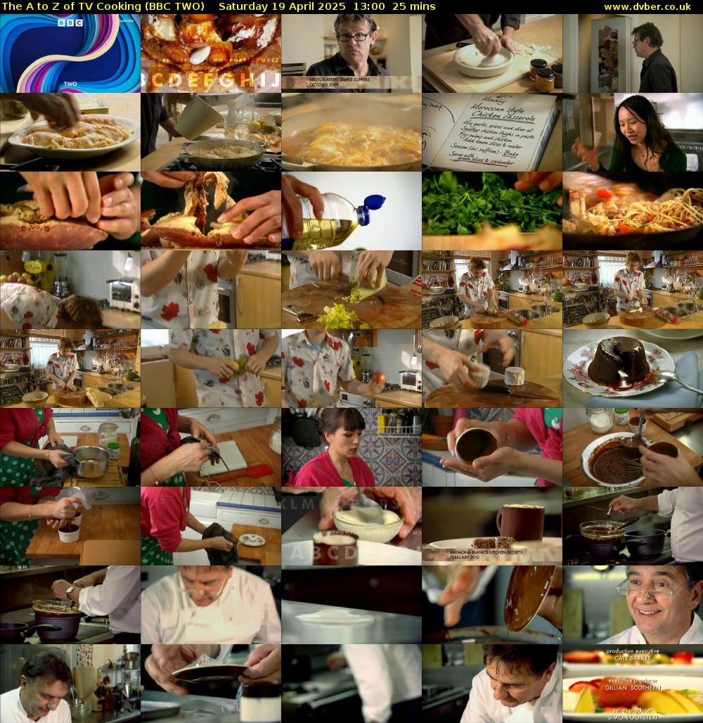 The A to Z of TV Cooking (BBC TWO) Saturday 19 April 2025 13:00 - 13:25