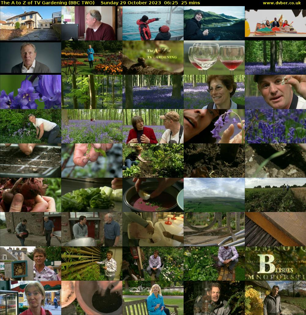 The A to Z of TV Gardening (BBC TWO) Sunday 29 October 2023 06:25 - 06:50