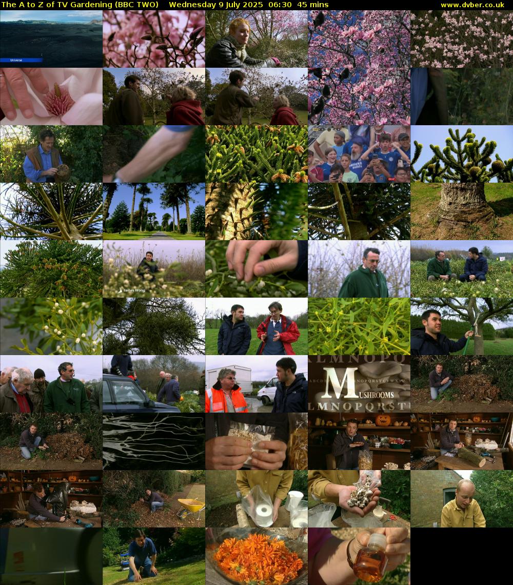 The A to Z of TV Gardening (BBC TWO) Wednesday 9 July 2025 06:30 - 07:15