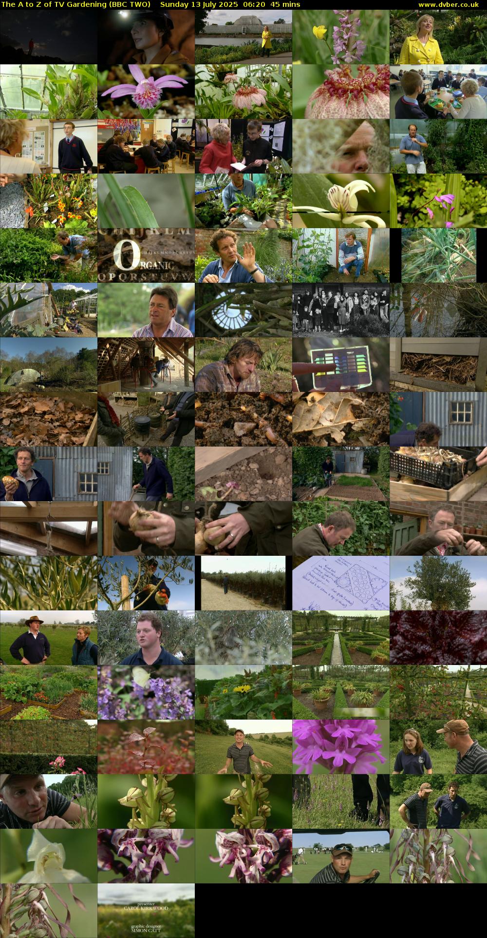 The A to Z of TV Gardening (BBC TWO) Sunday 13 July 2025 06:20 - 07:05