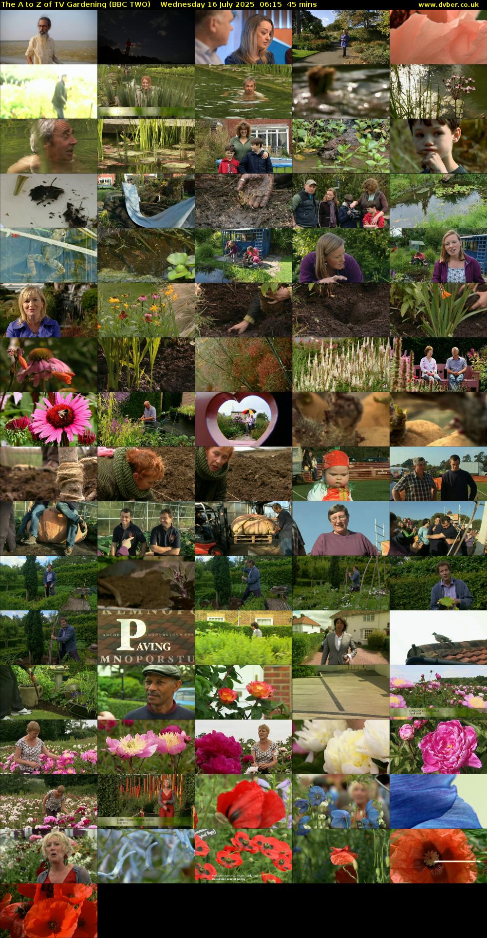 The A to Z of TV Gardening (BBC TWO) Wednesday 16 July 2025 06:15 - 07:00