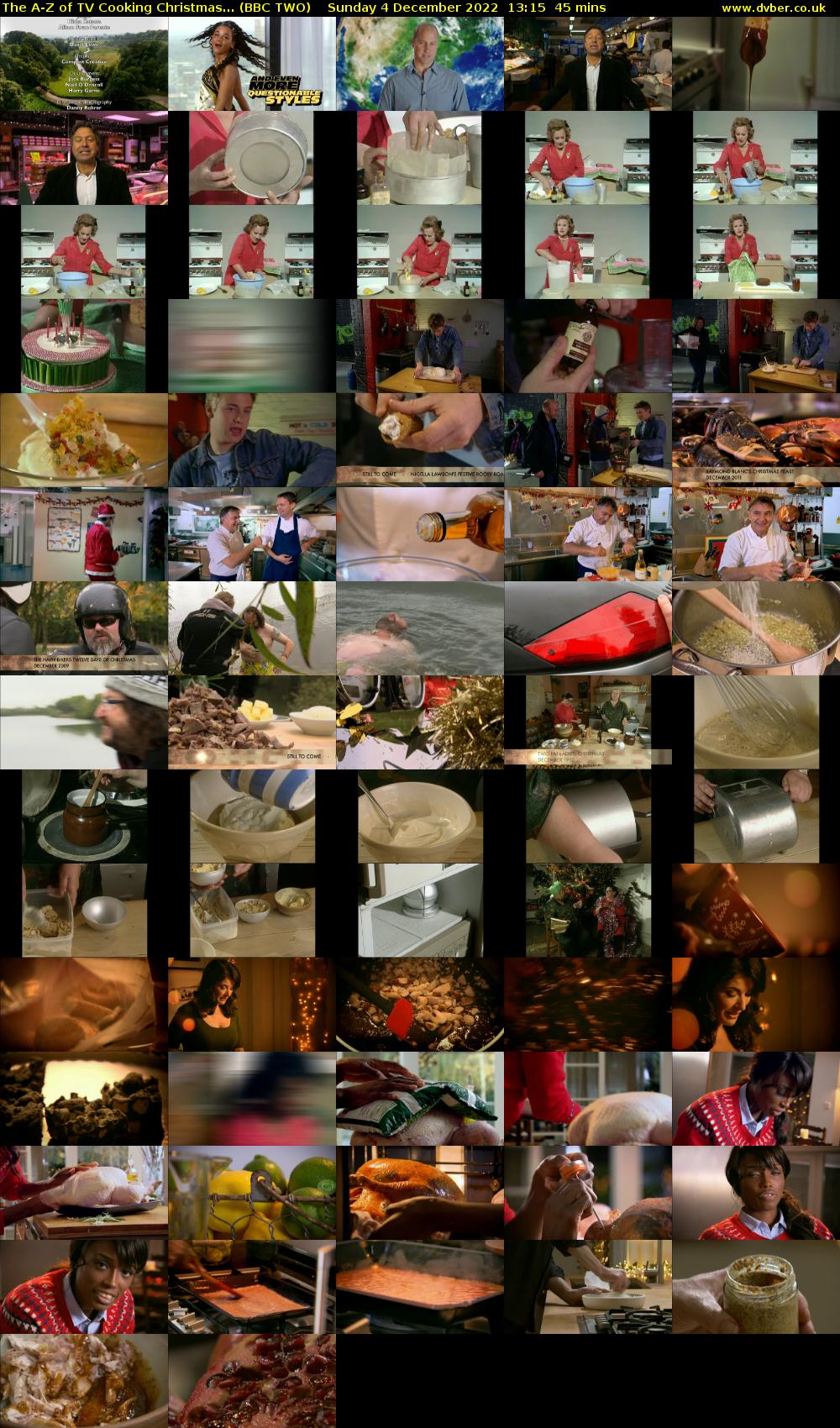The A-Z of TV Cooking Christmas... (BBC TWO) Sunday 4 December 2022 13:15 - 14:00