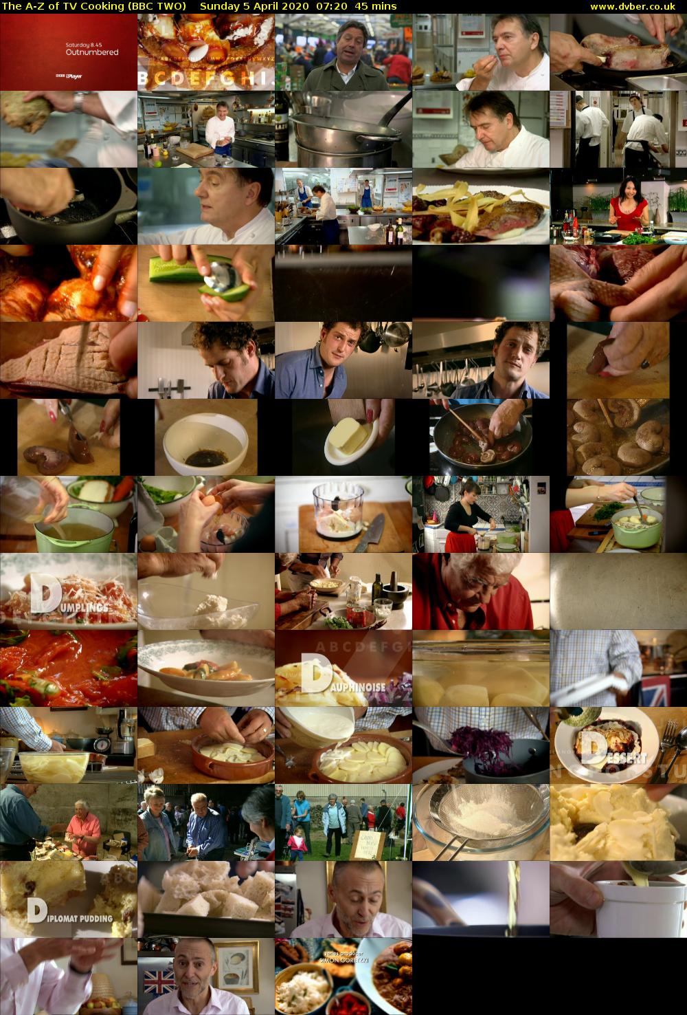 The A-Z of TV Cooking (BBC TWO) Sunday 5 April 2020 07:20 - 08:05