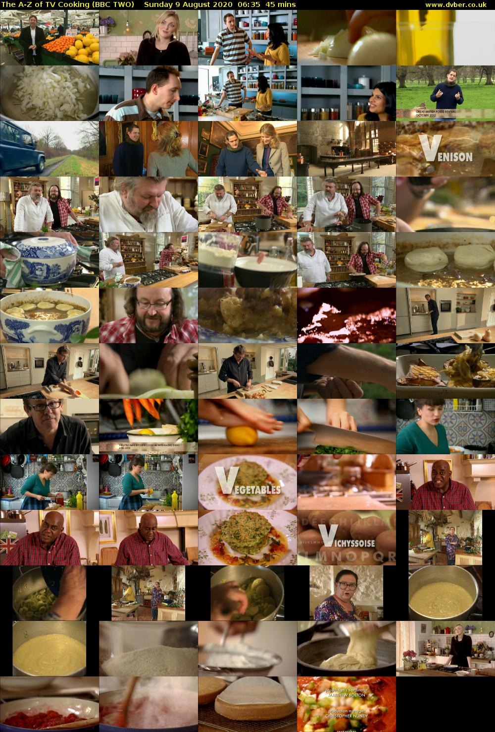 The A-Z of TV Cooking (BBC TWO) Sunday 9 August 2020 06:35 - 07:20