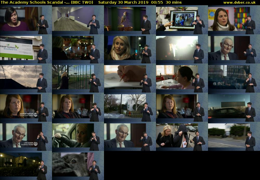 The Academy Schools Scandal -... (BBC TWO) Saturday 30 March 2019 00:55 - 01:25