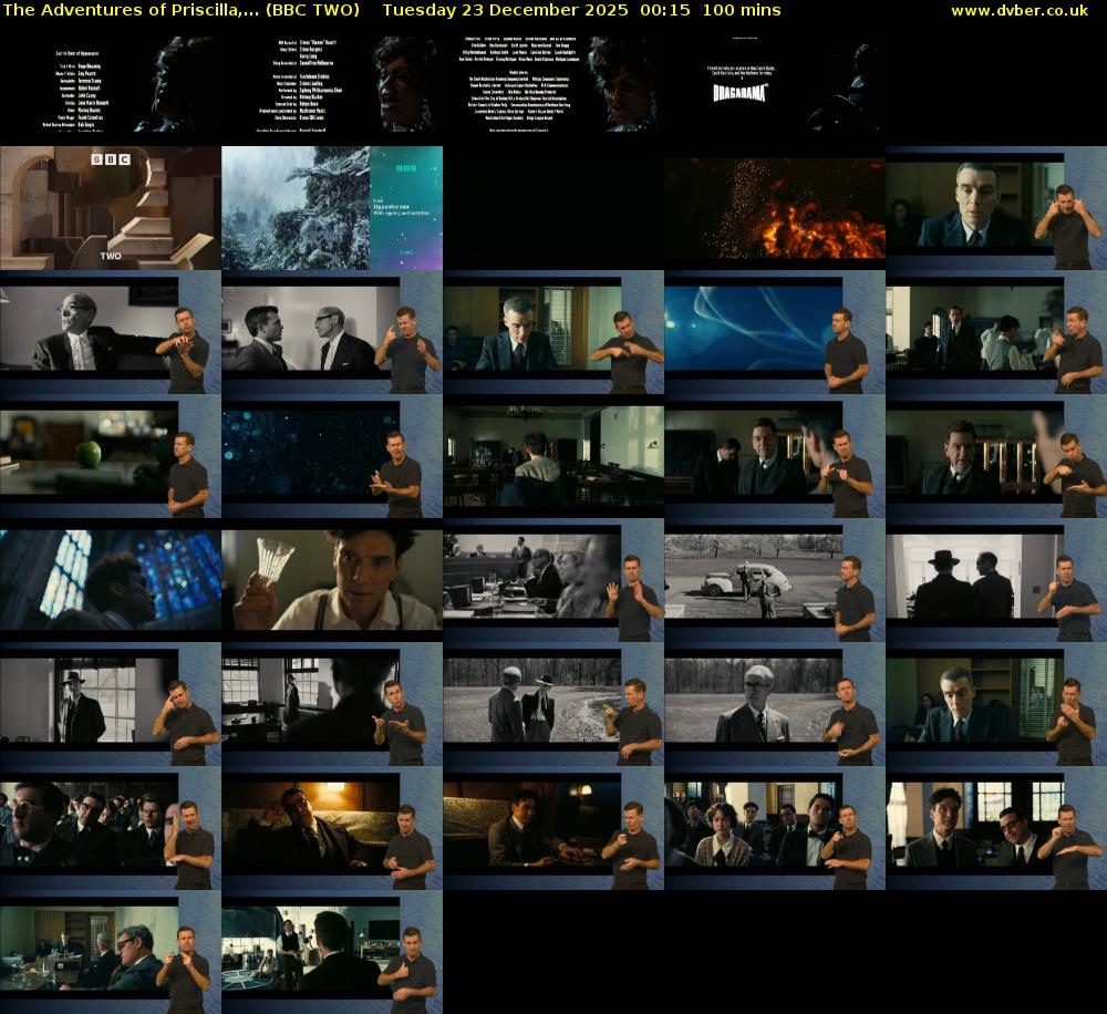 The Adventures of Priscilla,... (BBC TWO) Tuesday 23 December 2025 00:15 - 01:55