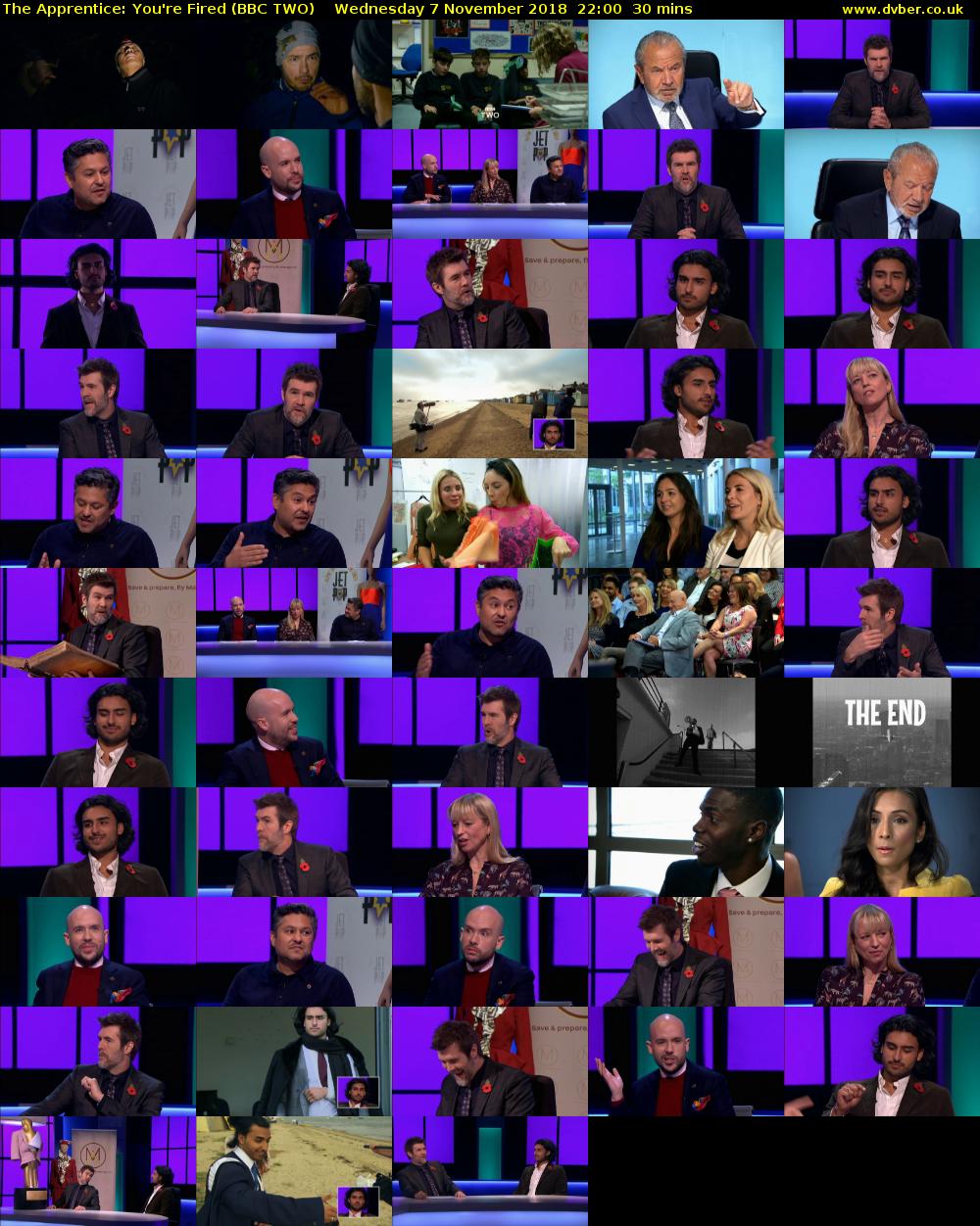 The Apprentice: You're Fired (BBC TWO) Wednesday 7 November 2018 22:00 - 22:30