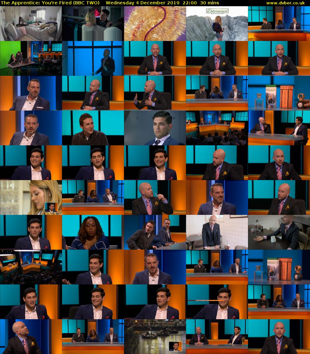 The Apprentice: You're Fired (BBC TWO) Wednesday 4 December 2019 22:00 - 22:30