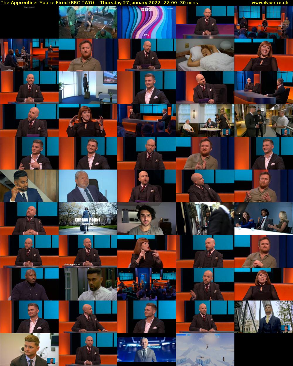The Apprentice: You're Fired (BBC TWO) Thursday 27 January 2022 22:00 - 22:30