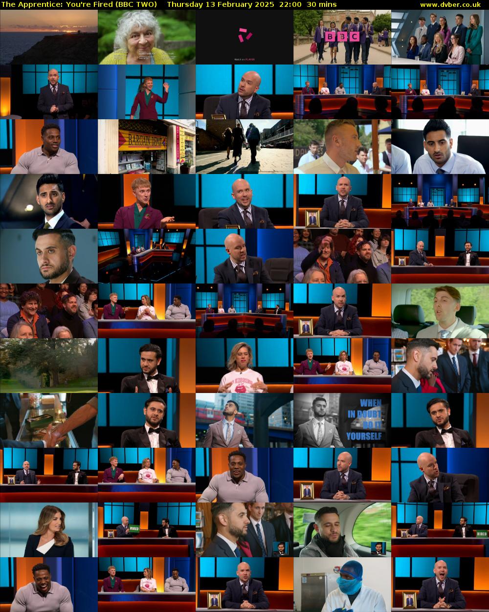 The Apprentice: You're Fired (BBC TWO) Thursday 13 February 2025 22:00 - 22:30