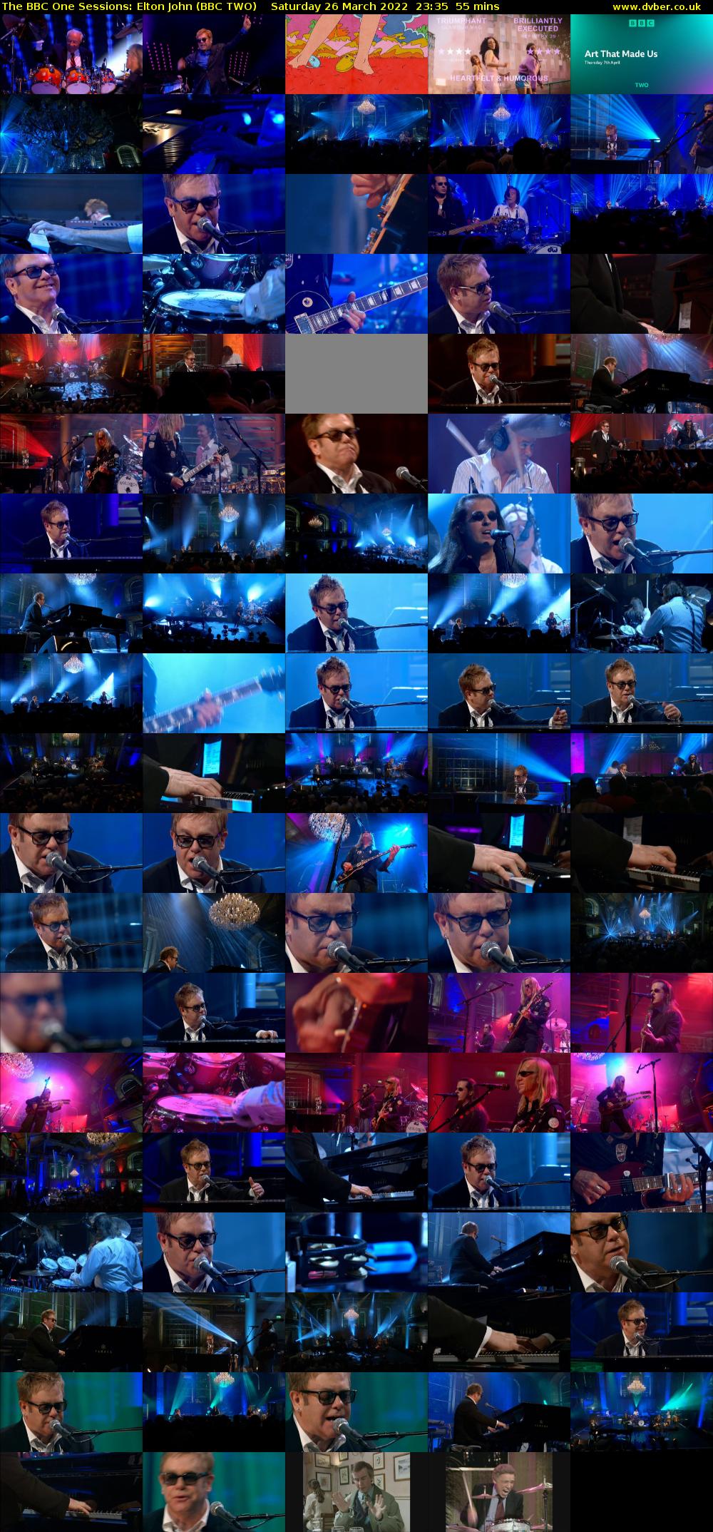 The BBC One Sessions: Elton John (BBC TWO) Saturday 26 March 2022 23:35 - 00:30
