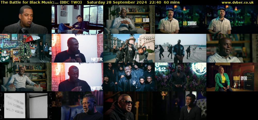 The Battle for Black Music:... (BBC TWO) Saturday 28 September 2024 22:40 - 23:40