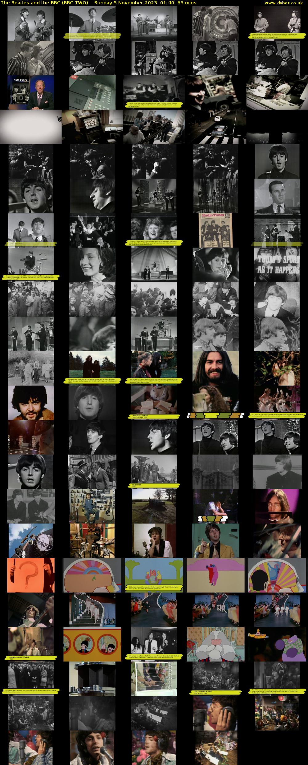 The Beatles and the BBC (BBC TWO) Sunday 5 November 2023 01:40 - 02:45