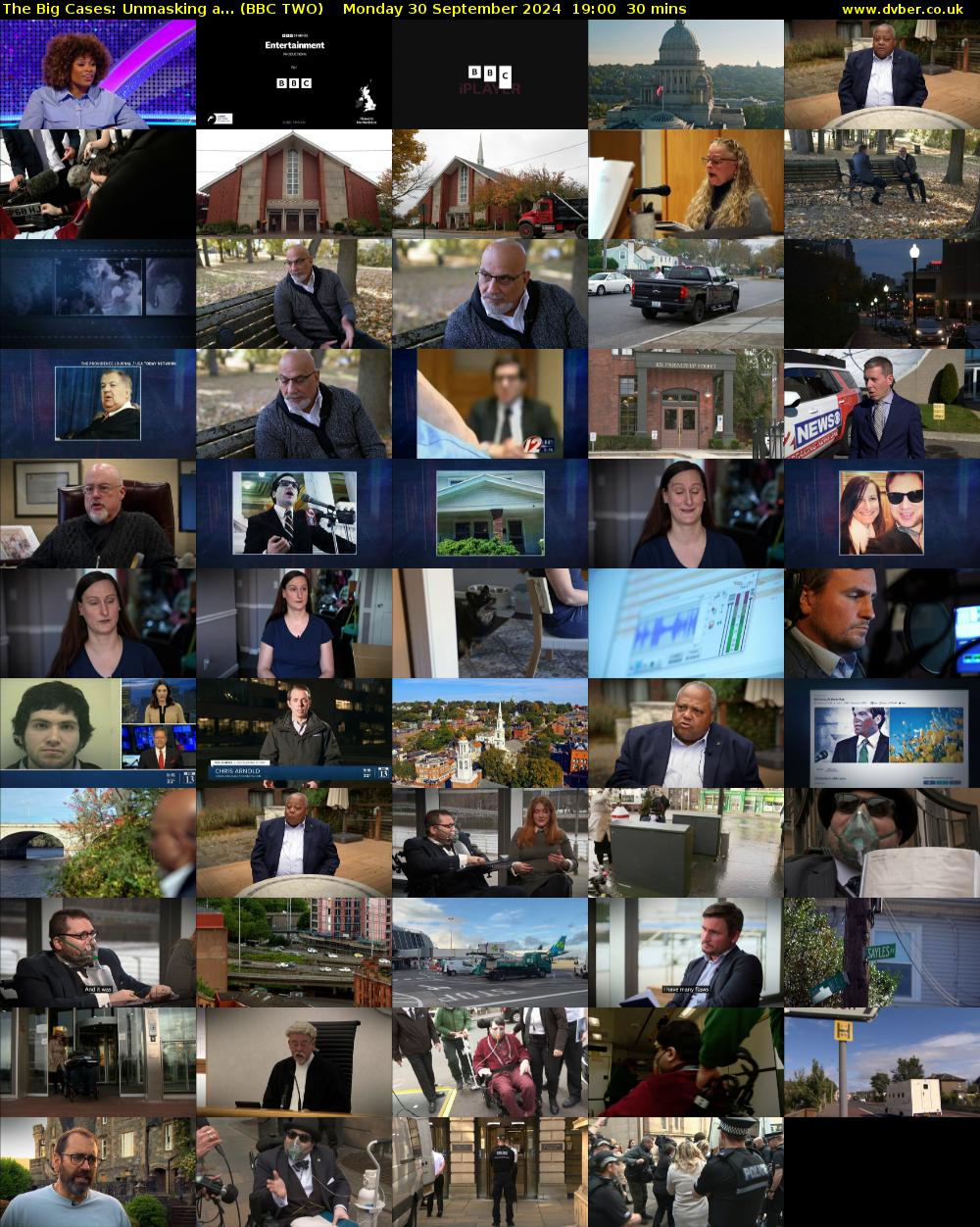The Big Cases: Unmasking a... (BBC TWO) Monday 30 September 2024 19:00 - 19:30