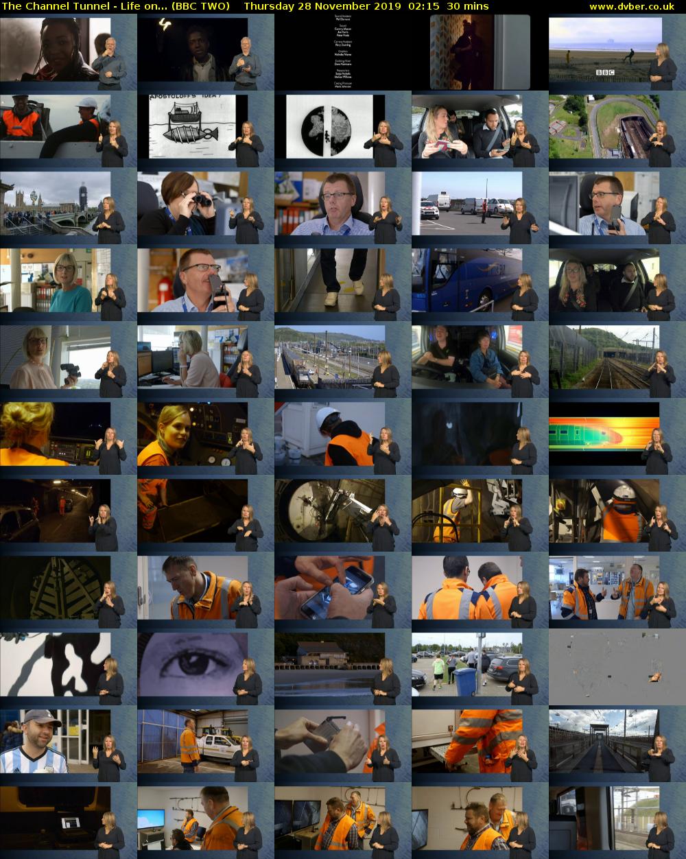 The Channel Tunnel - Life on... (BBC TWO) Thursday 28 November 2019 02:15 - 02:45
