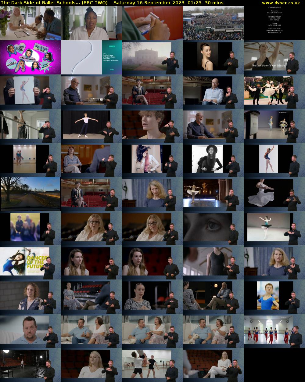 The Dark Side of Ballet Schools... (BBC TWO) Saturday 16 September 2023 01:25 - 01:55