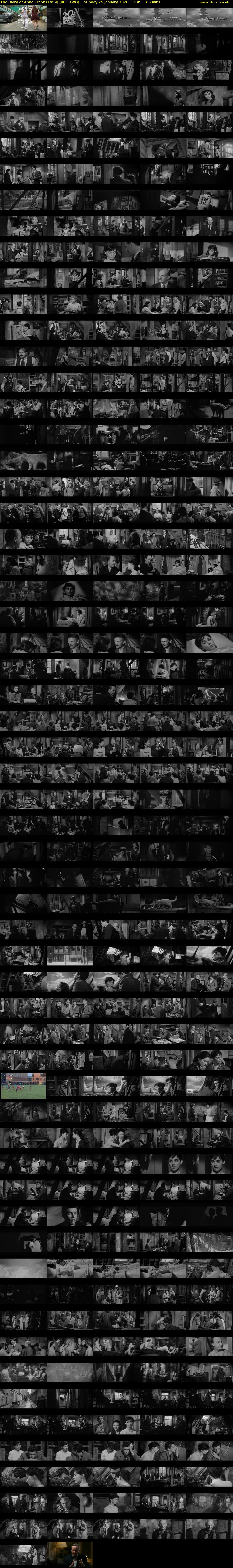 The Diary of Anne Frank (1959) (BBC TWO) Sunday 25 January 2026 11:45 - 14:30