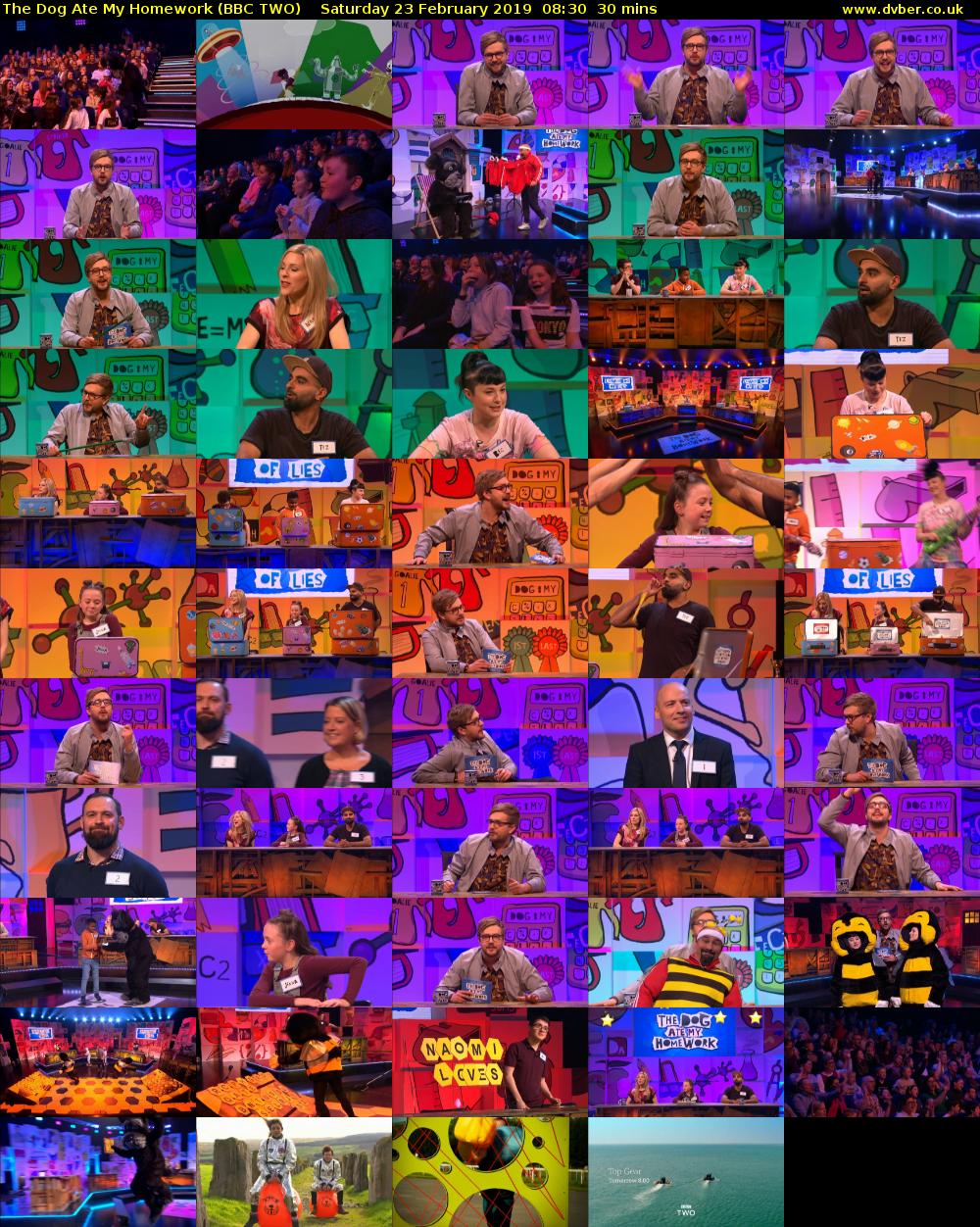 The Dog Ate My Homework (BBC TWO) Saturday 23 February 2019 08:30 - 09:00