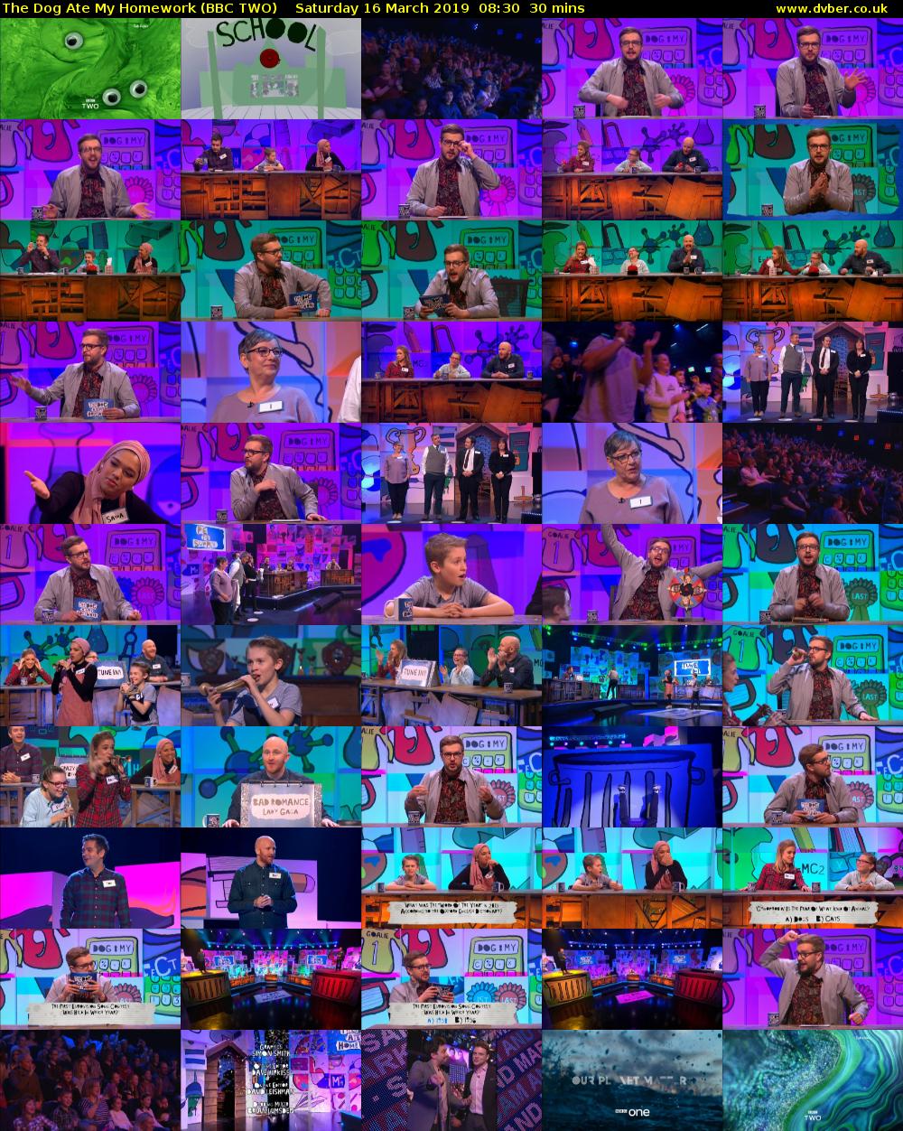 The Dog Ate My Homework (BBC TWO) Saturday 16 March 2019 08:30 - 09:00
