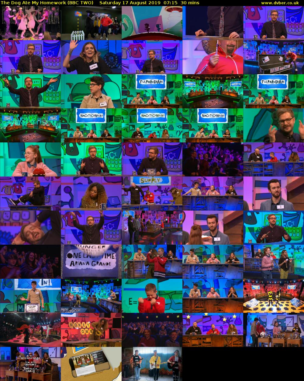 The Dog Ate My Homework (BBC TWO) Saturday 17 August 2019 07:15 - 07:45