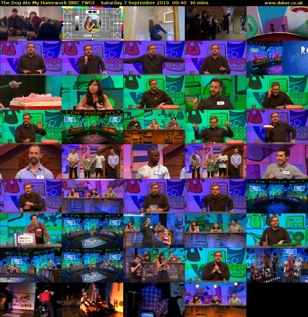 The Dog Ate My Homework (BBC TWO) Saturday 7 September 2019 06:40 - 07:10
