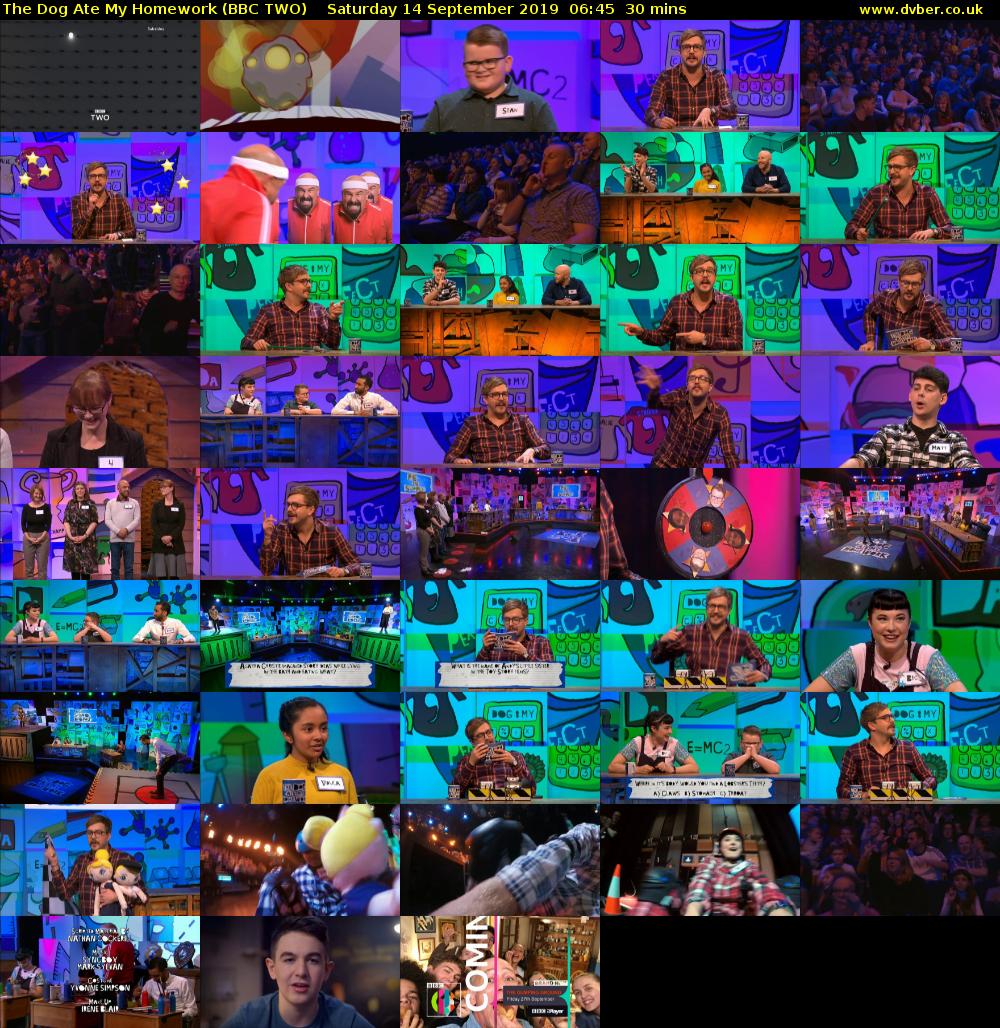 The Dog Ate My Homework (BBC TWO) Saturday 14 September 2019 06:45 - 07:15