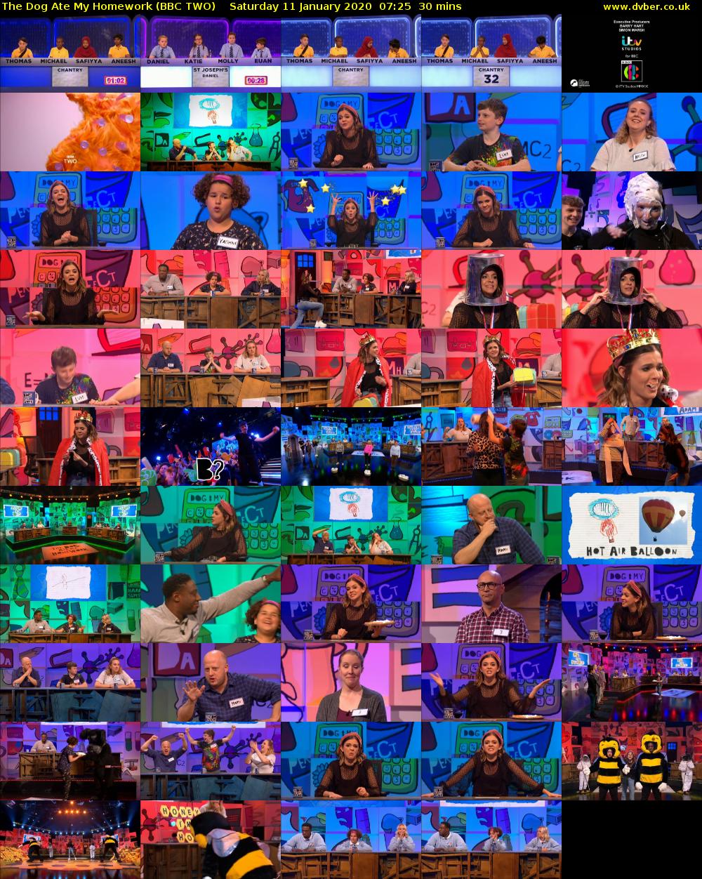The Dog Ate My Homework (BBC TWO) Saturday 11 January 2020 07:25 - 07:55