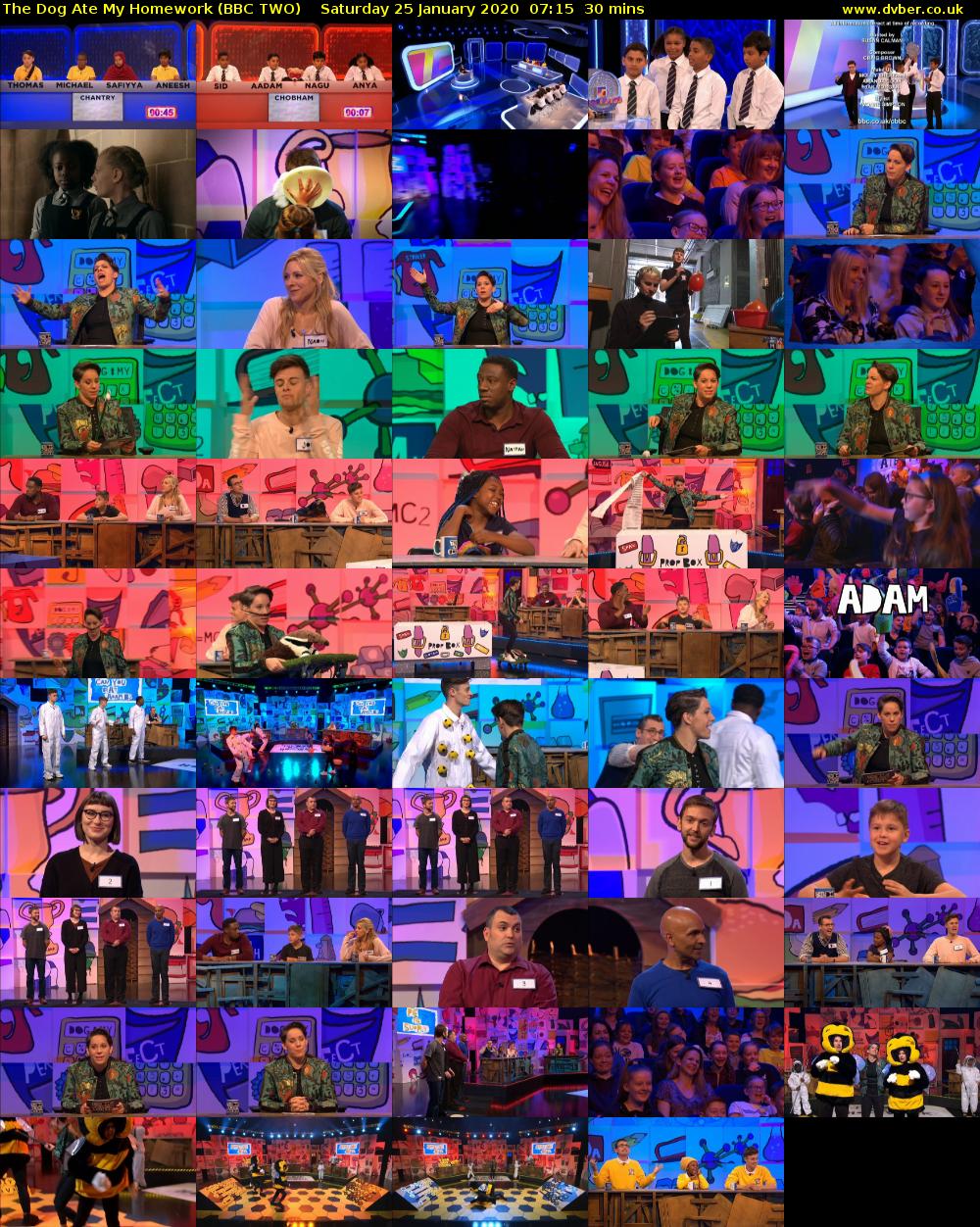 The Dog Ate My Homework (BBC TWO) Saturday 25 January 2020 07:15 - 07:45