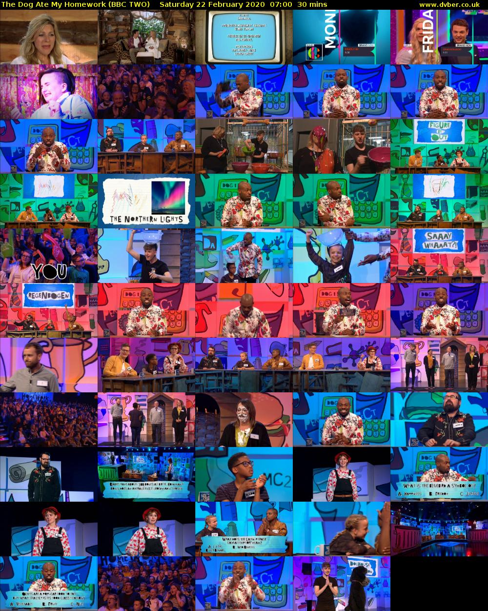 The Dog Ate My Homework (BBC TWO) Saturday 22 February 2020 07:00 - 07:30