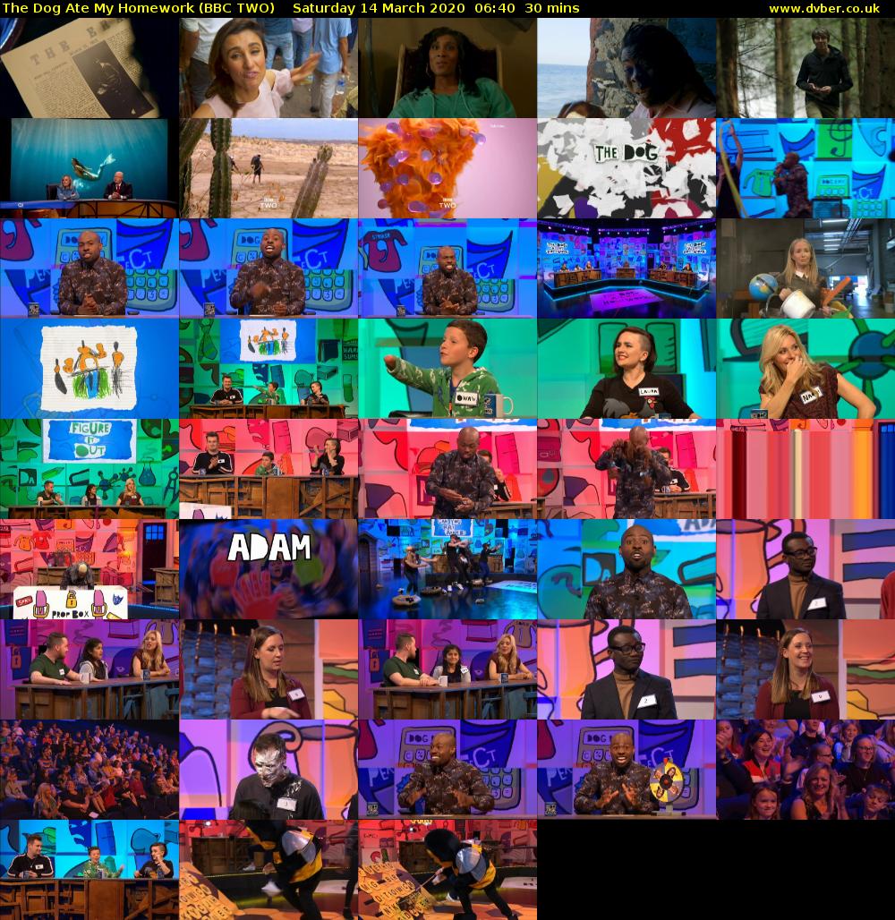 The Dog Ate My Homework (BBC TWO) Saturday 14 March 2020 06:40 - 07:10