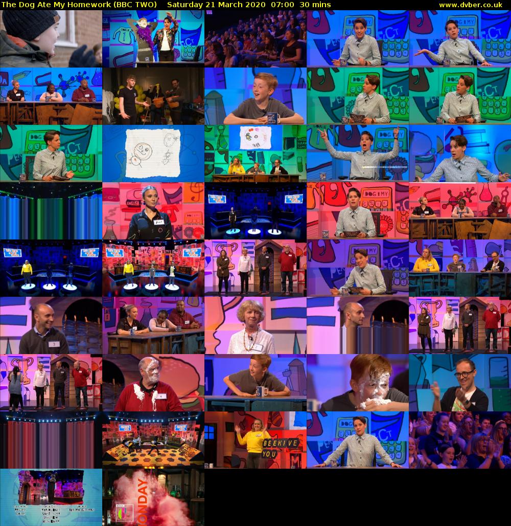 The Dog Ate My Homework (BBC TWO) Saturday 21 March 2020 07:00 - 07:30