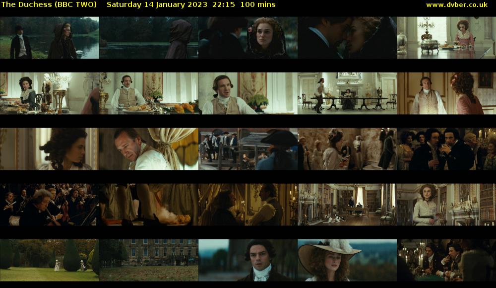 The Duchess (BBC TWO) Saturday 14 January 2023 22:15 - 23:55
