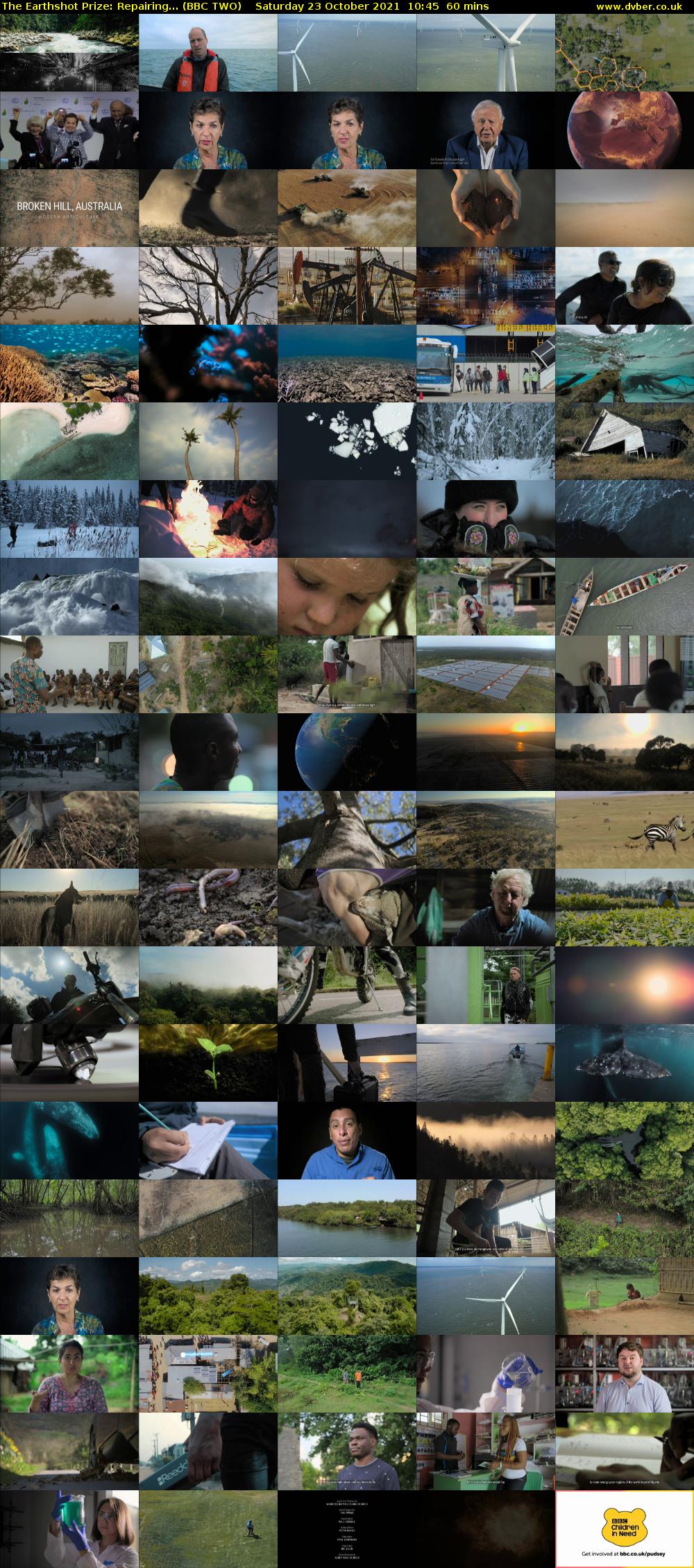 The Earthshot Prize: Repairing... (BBC TWO) Saturday 23 October 2021 10:45 - 11:45