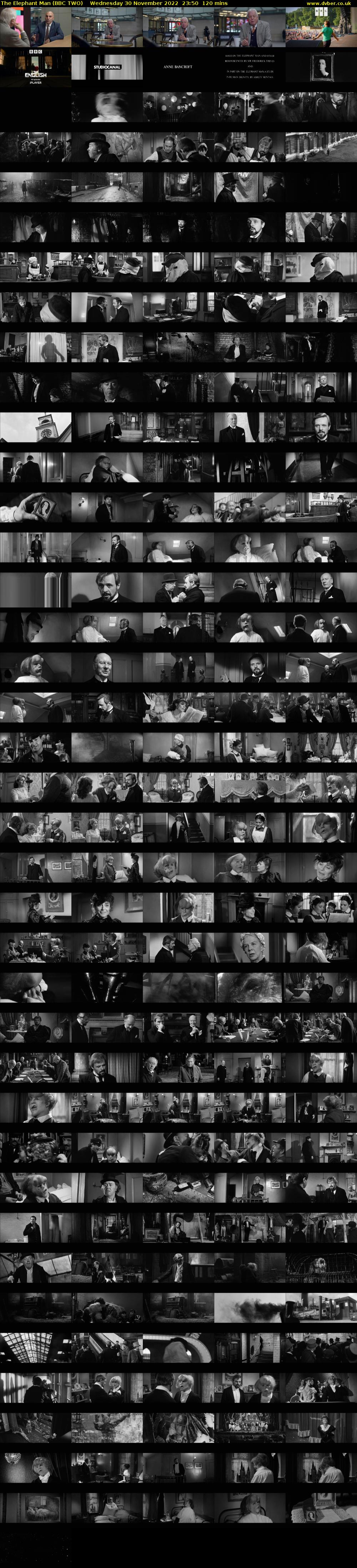The Elephant Man (BBC TWO) Wednesday 30 November 2022 23:50 - 01:50