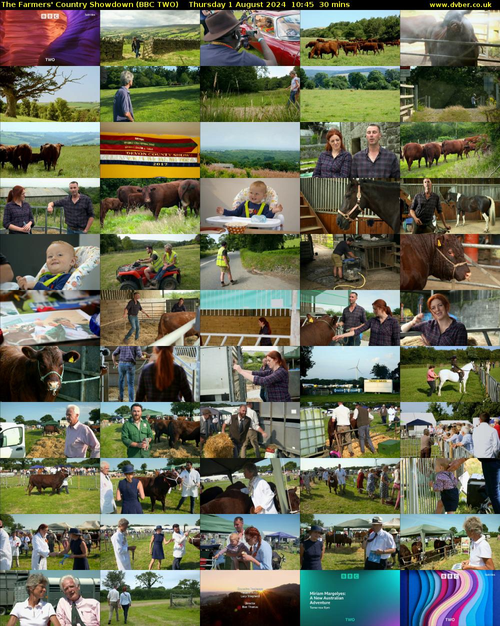 The Farmers' Country Showdown (BBC TWO) Thursday 1 August 2024 10:45 - 11:15