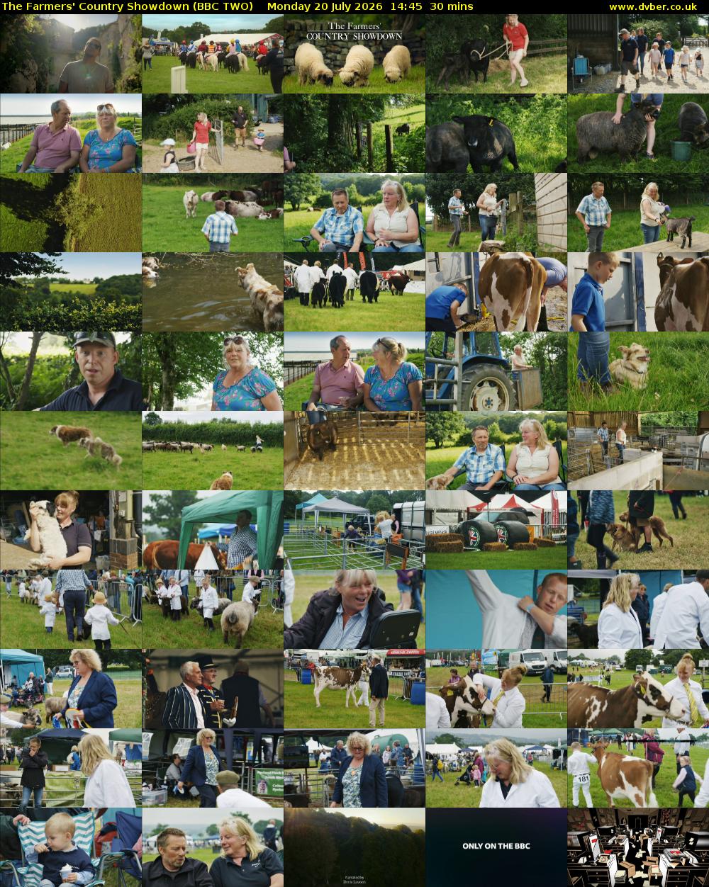 The Farmers' Country Showdown (BBC TWO) Monday 20 July 2026 14:45 - 15:15